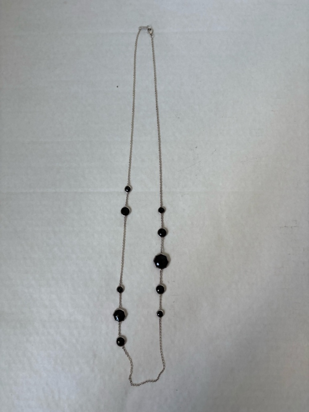 Ippolita Rock Candy Black Onyx Sterling Silver Long Station Necklace Jewelry